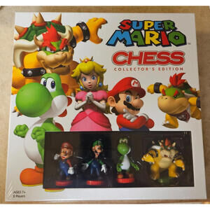 New! Super Mario Collectors Edition Chess Set Board Game USAopoly 32 Piece